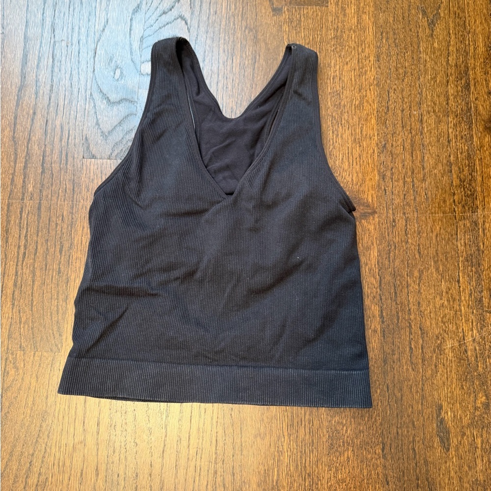 Black Ribbed Tank Top